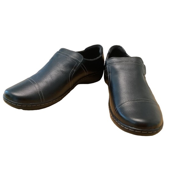 CLARKS COLLECTION ULTIMATE COMFORT WOMEN’S CORA BLACK LEATHER SHOES 12M NWOB - Picture 4 of 9